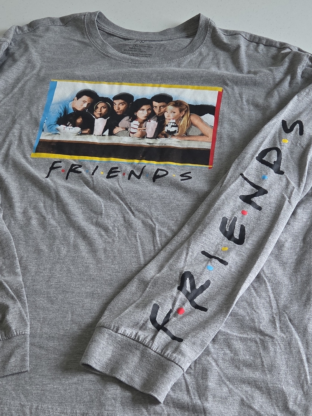 FRIENDS TV Series Gray Long Sleeve Graphic Tee 2XL